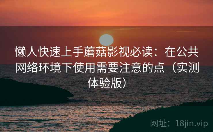 懒人快速上手蘑菇影视必读：在公共网络环境下使用需要注意的点（实测体验版）