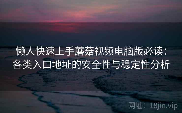 懒人快速上手蘑菇视频电脑版必读：各类入口地址的安全性与稳定性分析