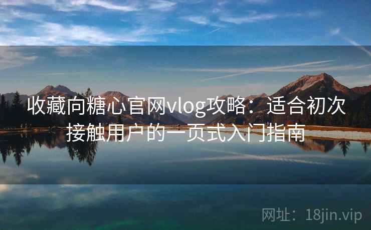 收藏向糖心官网vlog攻略：适合初次接触用户的一页式入门指南