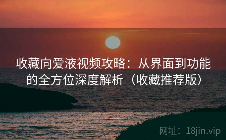 收藏向爱液视频攻略：从界面到功能的全方位深度解析（收藏推荐版）