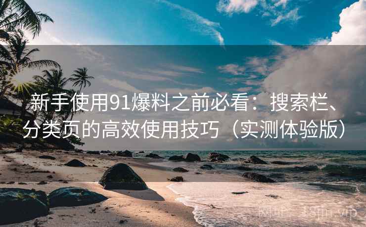 新手使用91爆料之前必看：搜索栏、分类页的高效使用技巧（实测体验版）