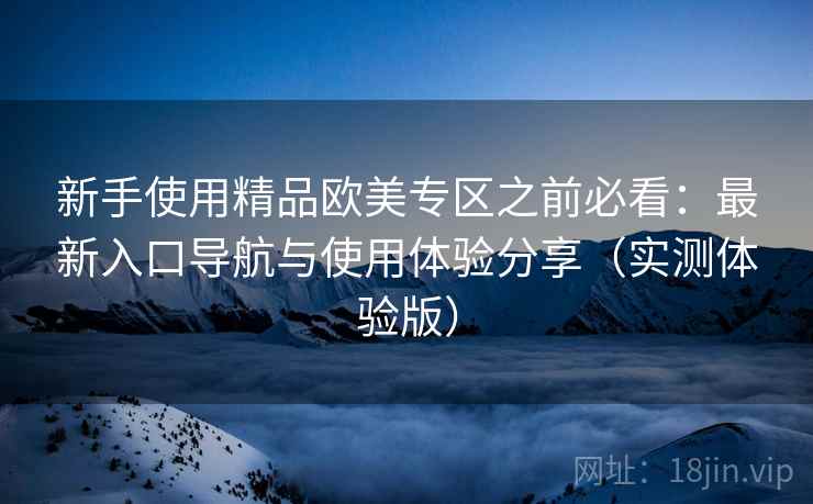 新手使用精品欧美专区之前必看:最新入口导航与使用体验分享(实测体验版) 新手使用精品欧美专区之前必看:最新入口导航与使用体验分享(实测体验版)